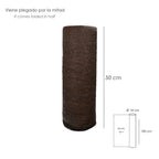 Rolo de tela de sombreamento 1 x 50 metros, reduz a radiação, protege o jardim e o terraço, regula a temperatura, cor castanha