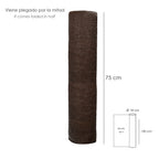 Rolo de tela de sombreamento 1,5 x 50 metros, reduz a radiação, protege o jardim e o terraço, regula a temperatura, cor castanha