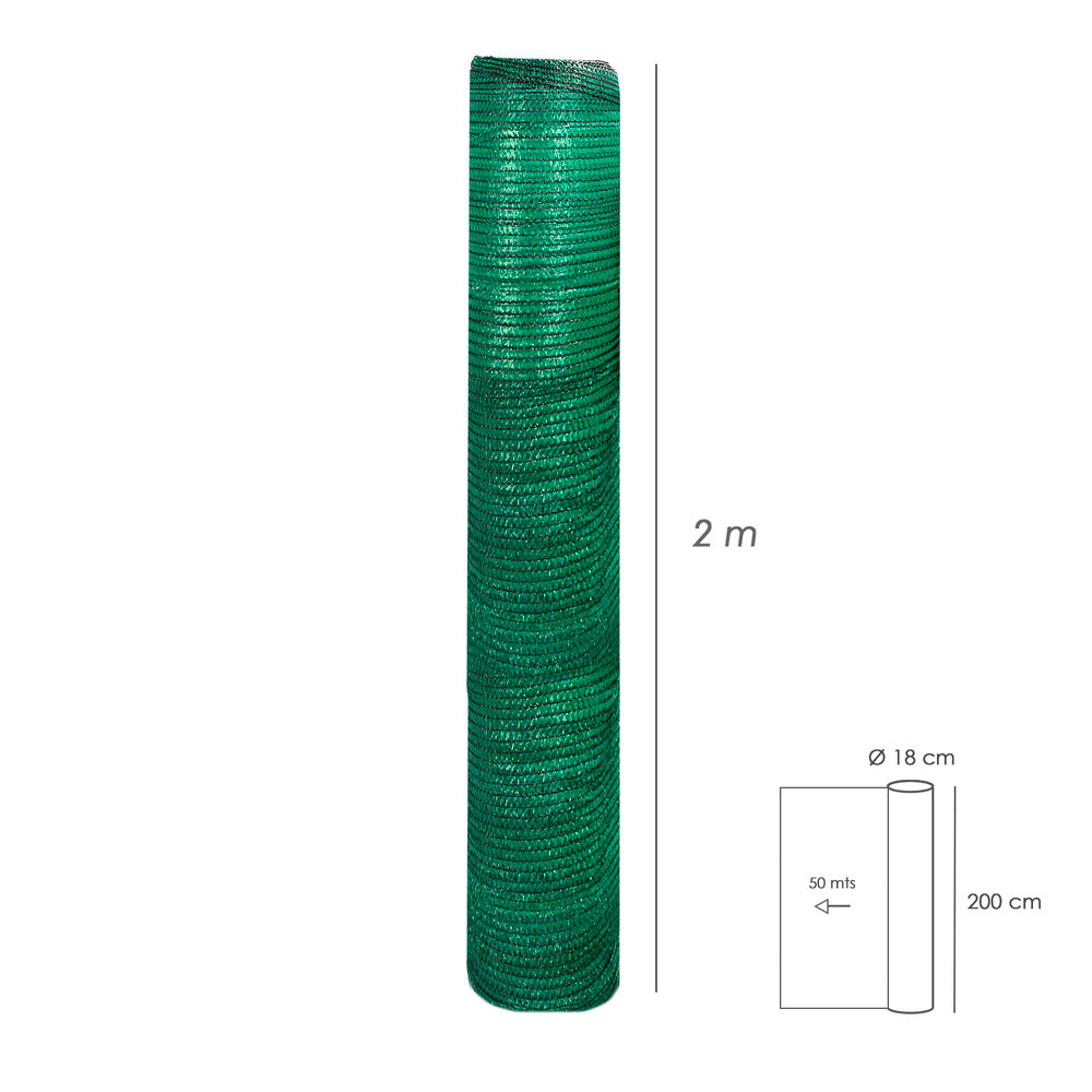 Rolo de tela de sombreamento 2 x 50 metros, reduz a radiação, protege o jardim e o terraço, regula a temperatura, cor verde claro