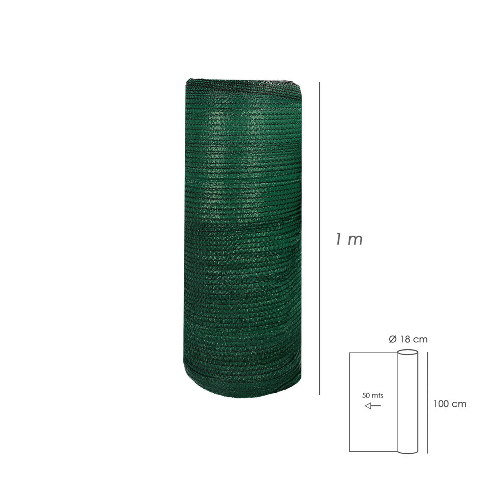 Rolo de tela de sombreamento 1 x 50 metros, reduz a radiação, protege o jardim e o terraço, regula a temperatura, cor verde claro