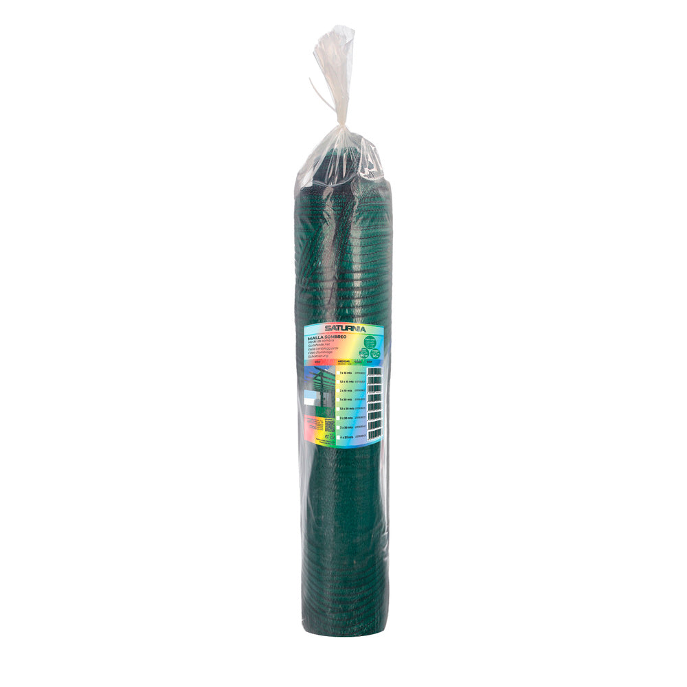 Malla sombreo rollo 3 x 50 metros, reduce radiación, protección jardín y terraza, regula temperatura, color verde claro
