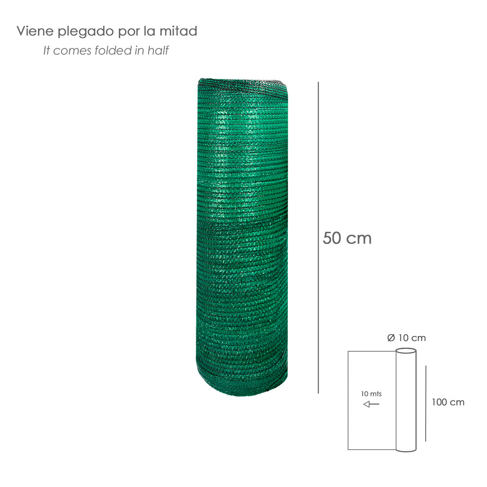 Rolo de tela de sombreamento de 1,0 x 10 metros, reduz a radiação, protege o jardim e o terraço, regula a temperatura, cor verde claro.