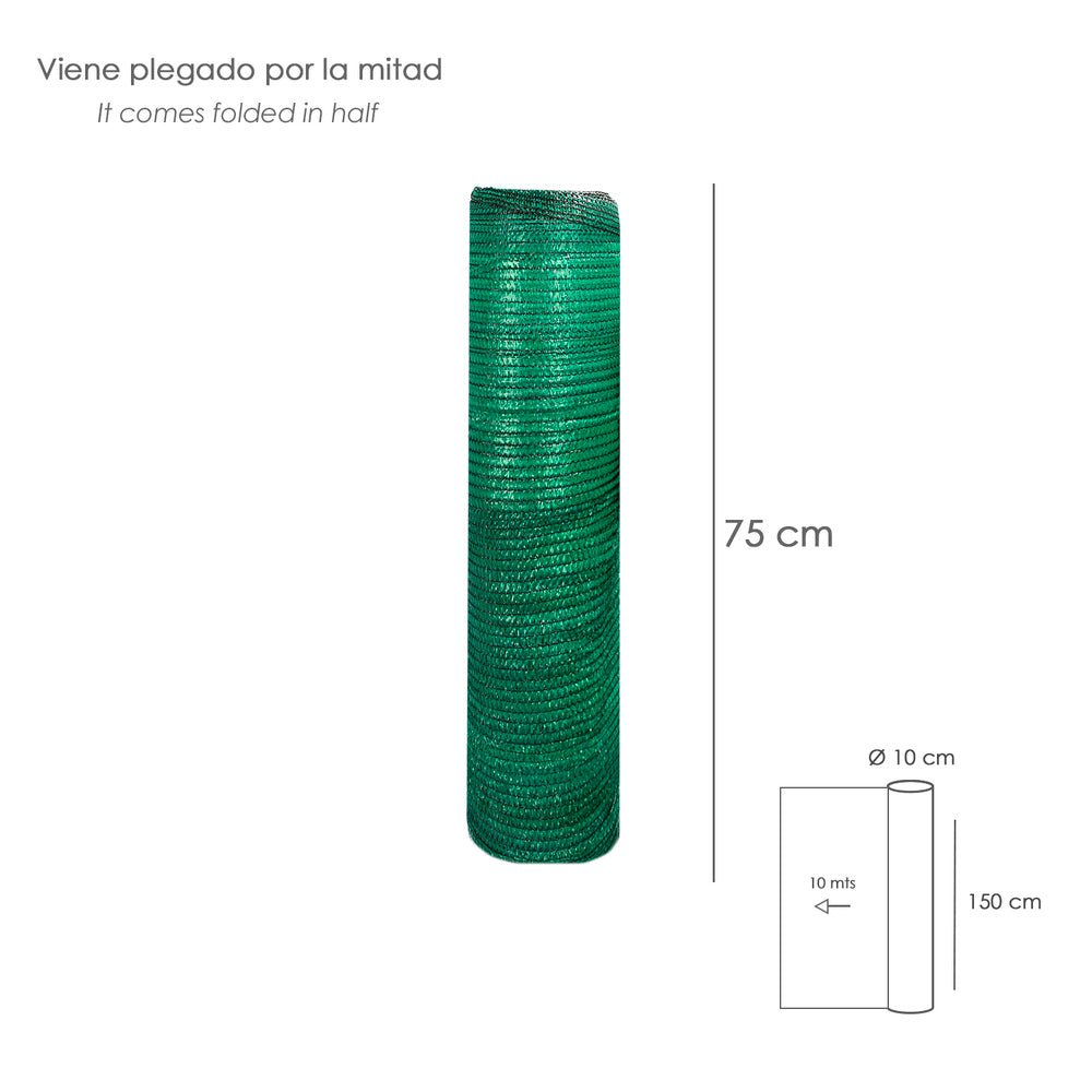 Rolo de tela de sombreamento de 1,5 x 10 metros, reduz a radiação, protege o jardim e o terraço, regula a temperatura, cor verde claro.