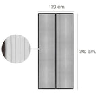 Cortina mosquitera para puertas con cierre central magnetico automatico 120 x 240 (alt.) cm color negro.