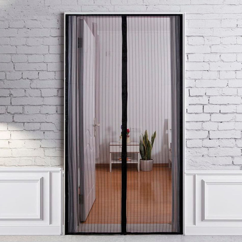 Cortina mosquitera para puertas con cierre central magnetico automático 120 x 240 (alt.) cm. color negro