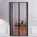 Cortina mosquitera para puertas con cierre central magnetico automatico 120 x 240 (alt.) cm color negro.