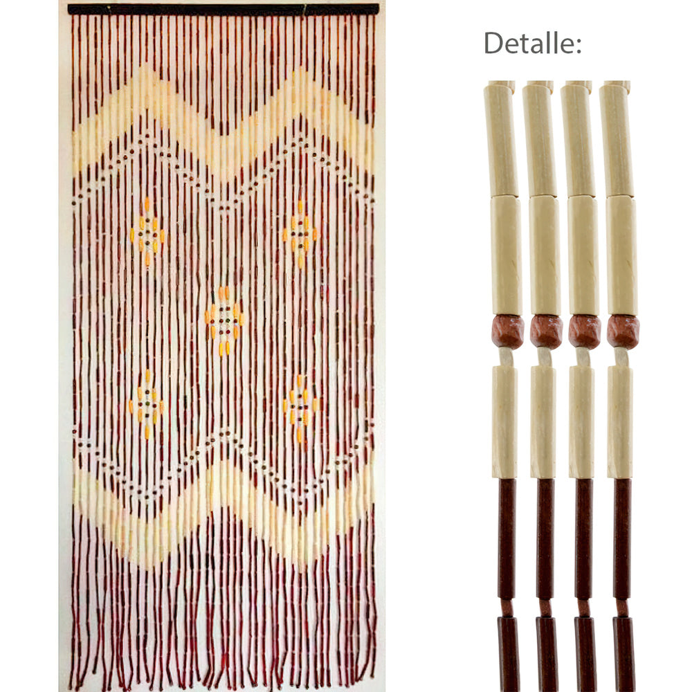 Cortina de porta 42 tiras bambu 90x200 cm