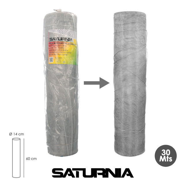 Tela mosquitera aluminio 18x14 ancho 60 cm. rollo 30 metros. malla mosquitera aluminio anti mosquitos, antimoscas,