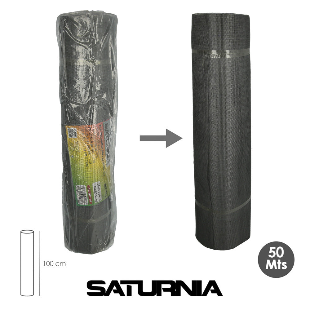 Fiberglass mosquito screen, gray, 18x16 mesh/100 cm, 50-meter roll.
