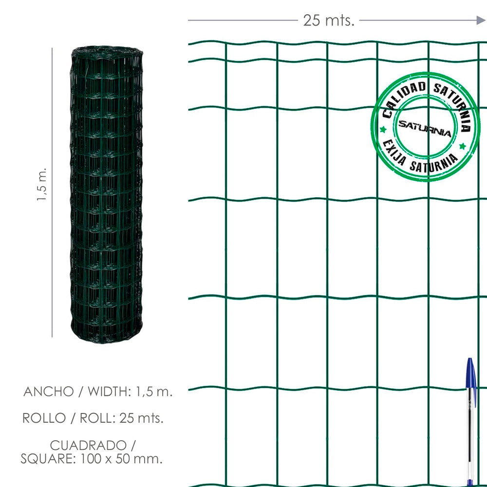 Plastic-coated country mesh 100x50 / height 150 cm roll 25 meters