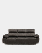 Sofá chaise longue de 3 lugares cinzento, conforto para o dia a dia na sala de estar.