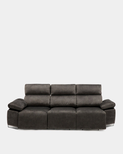 Sofá chaise longue de 3 lugares cinzento, conforto para o dia a dia na sala de estar.