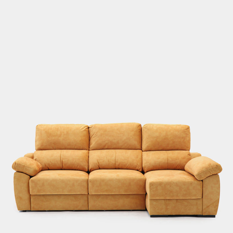 Sofá chaiselongue 3 plazas 260 cm | amarillo antimanchas