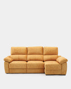 Sofá chaise longue de 3 lugares, 260 cm | amarelo resistente a manchas