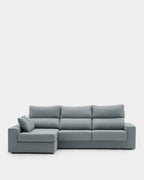 Sofá chaise longue turquesa em promoção por um preço imbatível.