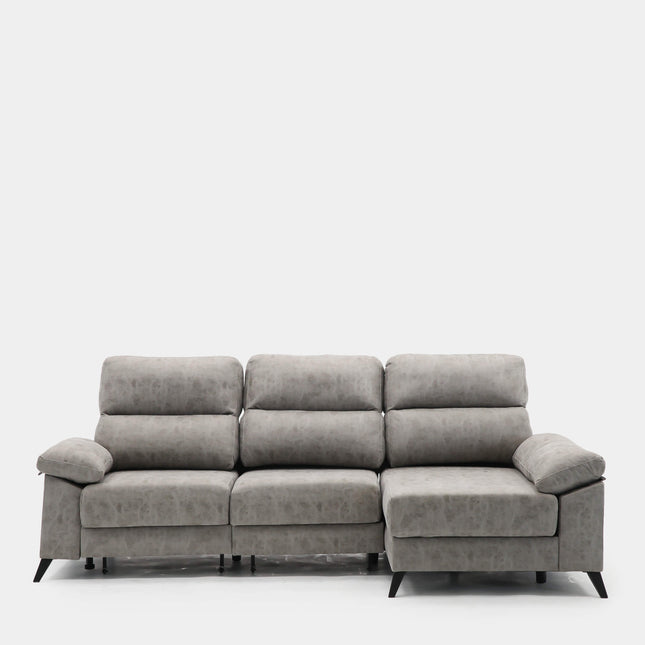 Sofa chaiselongue gris 3 plazas 280 cm con apertura arrastre