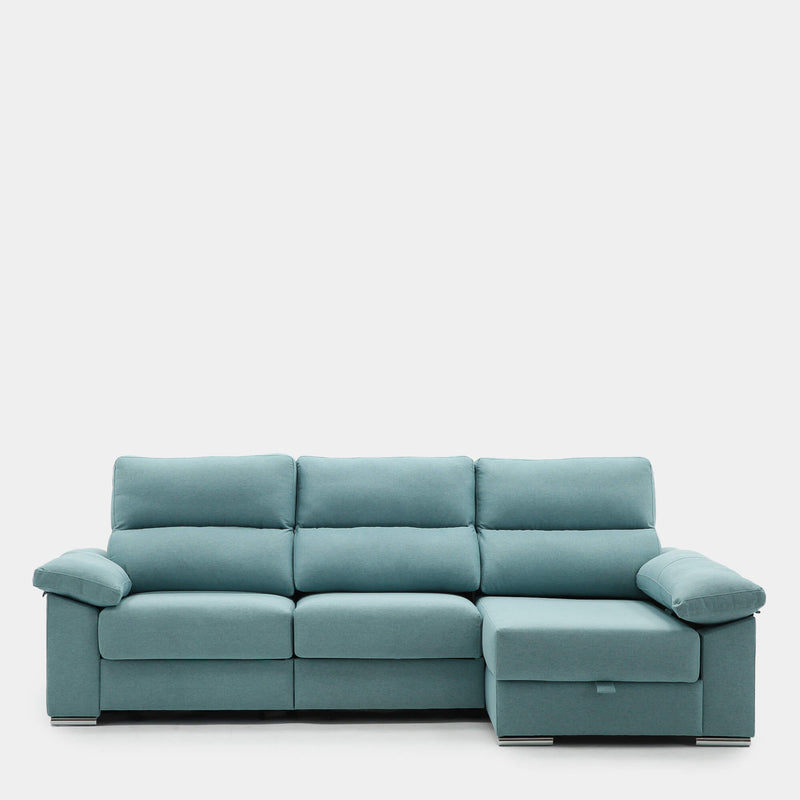 Sofá chaiselongue Denver verde antimanchas 3 plazas
