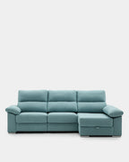 Sofá chaise longue de 3 lugares Denver verde resistente a manchas