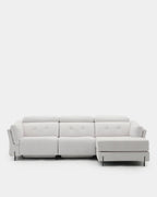 Sofá chaise longue de 3 lugares com assentos reclináveis ​​​​| branco