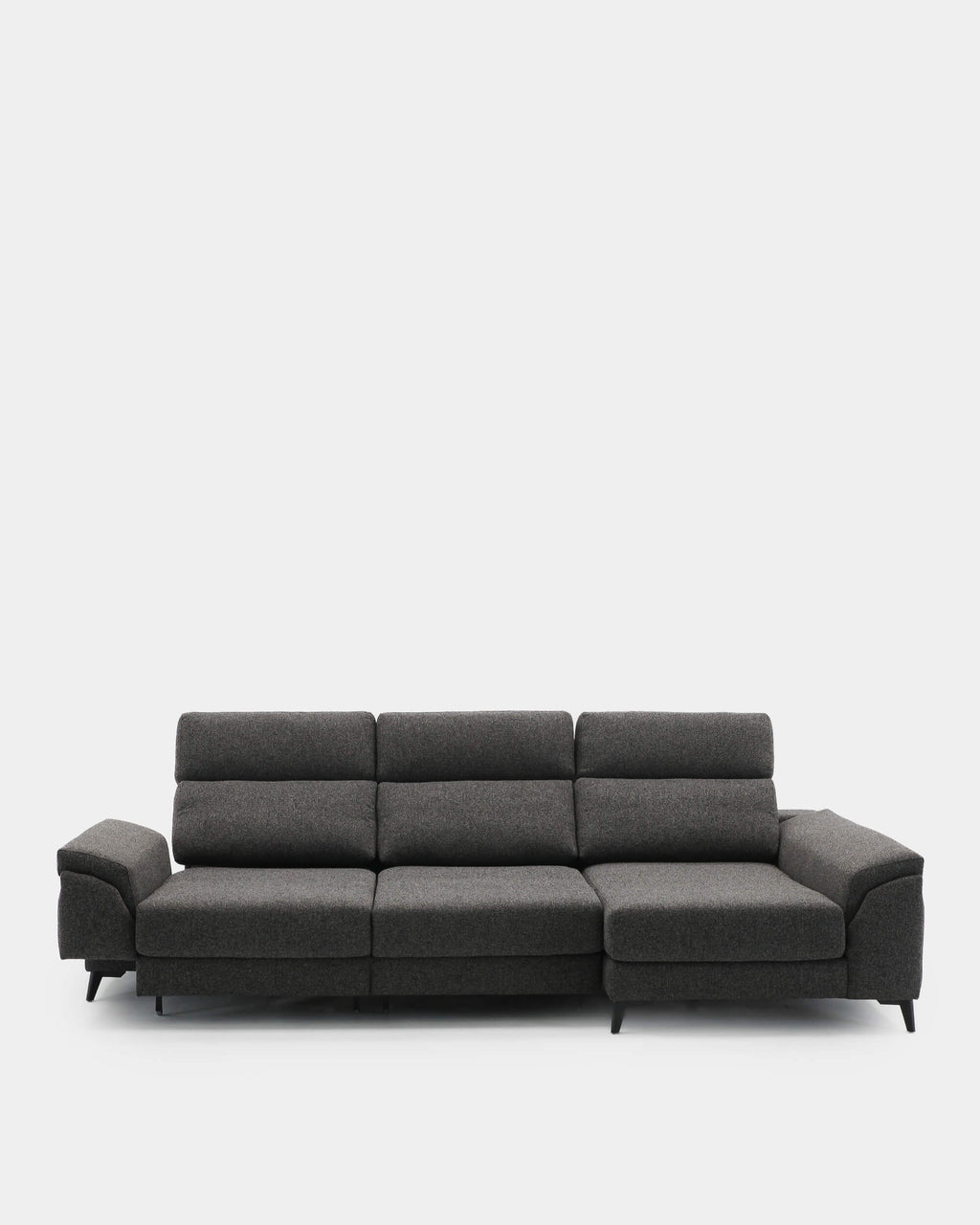 Sofá chaiselongue 4 plazas tapizado gris elegante confort