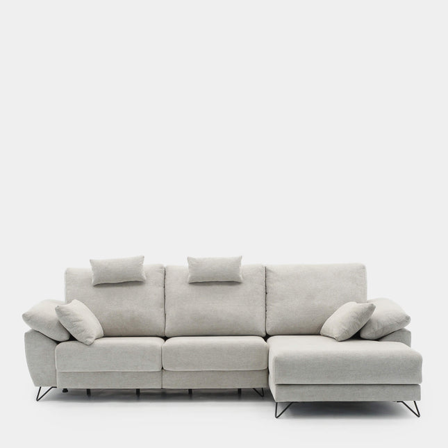 Sofá chaiselongue 3 plazas con asientos deslizantes