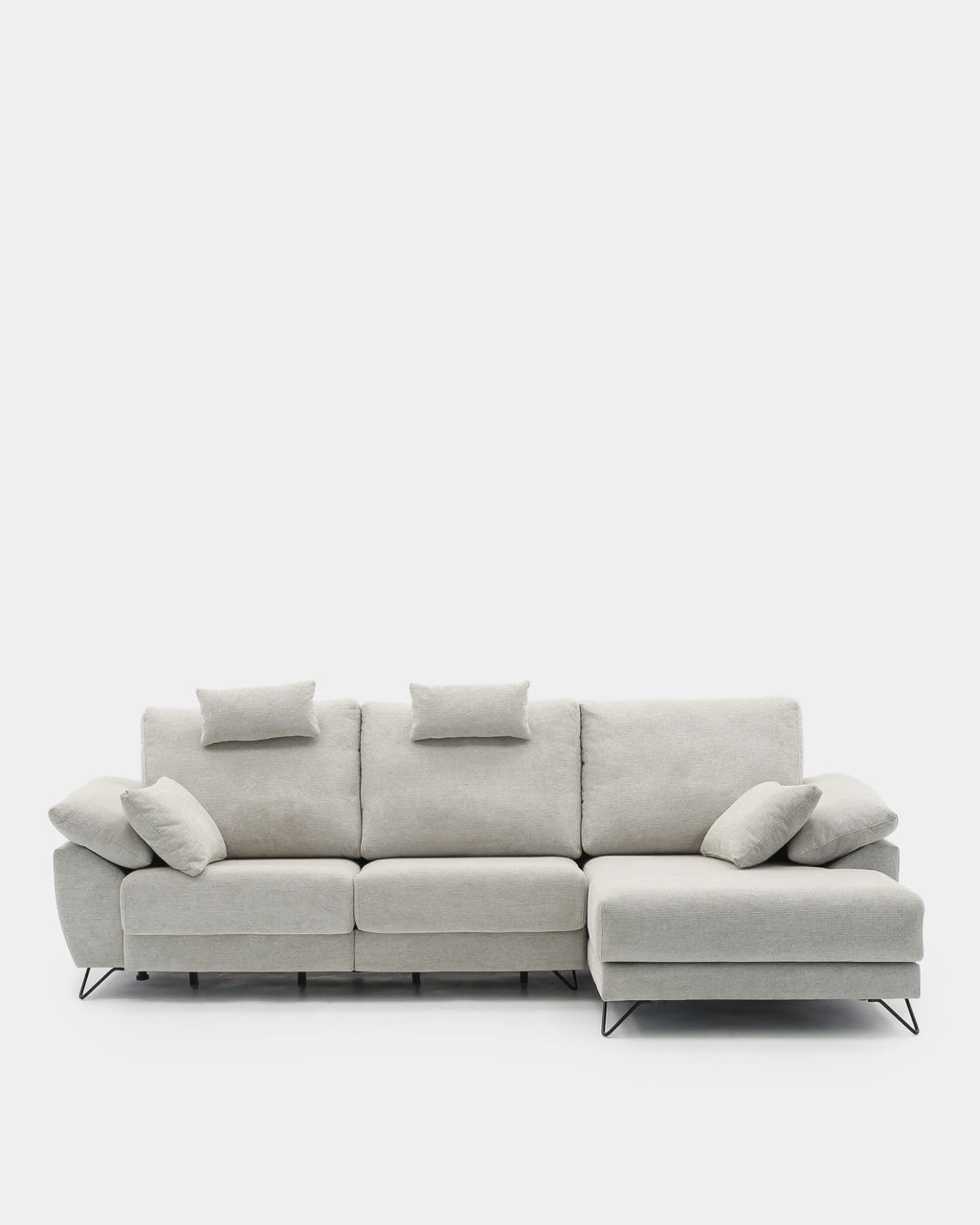 Sofá chaise longue de 3 lugares com assentos deslizantes