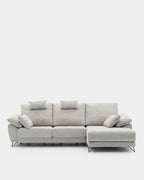 Sofá chaise longue de 3 lugares com assentos deslizantes