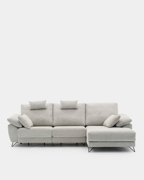 Sofá chaise longue de 3 lugares com assentos deslizantes