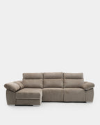 Sofá chaise longue de 3 lugares confortável e elegante | marrom
