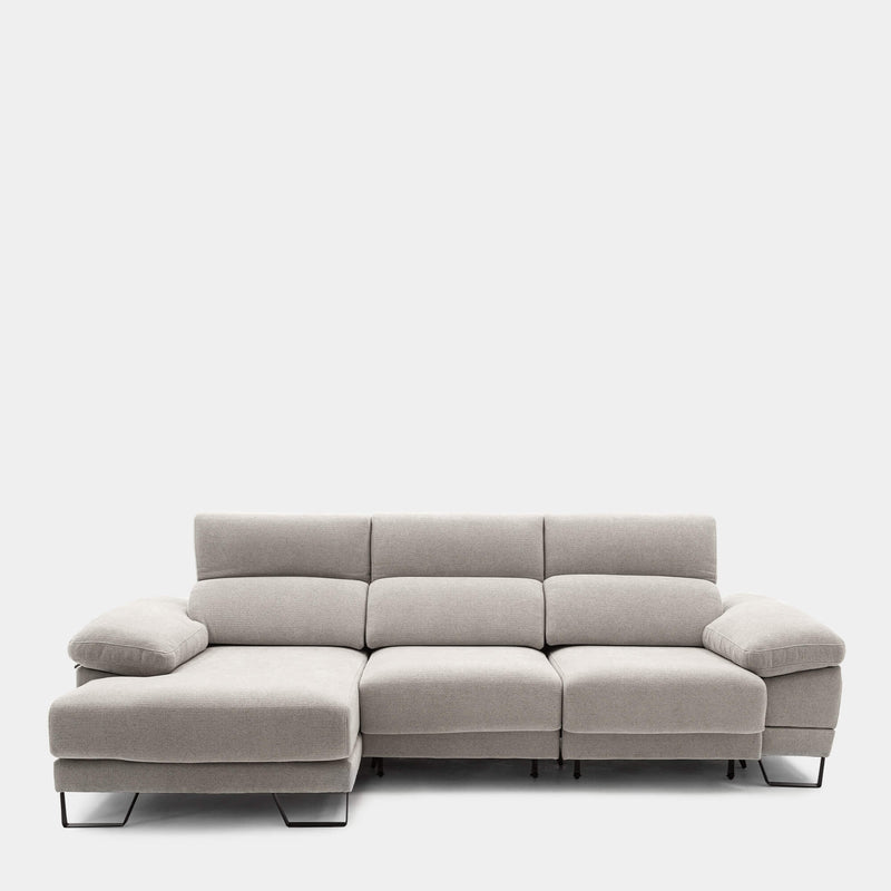 Sofá chaiselongue gris 3 plazas | confort a tu medida