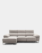 Sofá chaise longue cinzento de 3 lugares | Conforto adaptado às suas necessidades