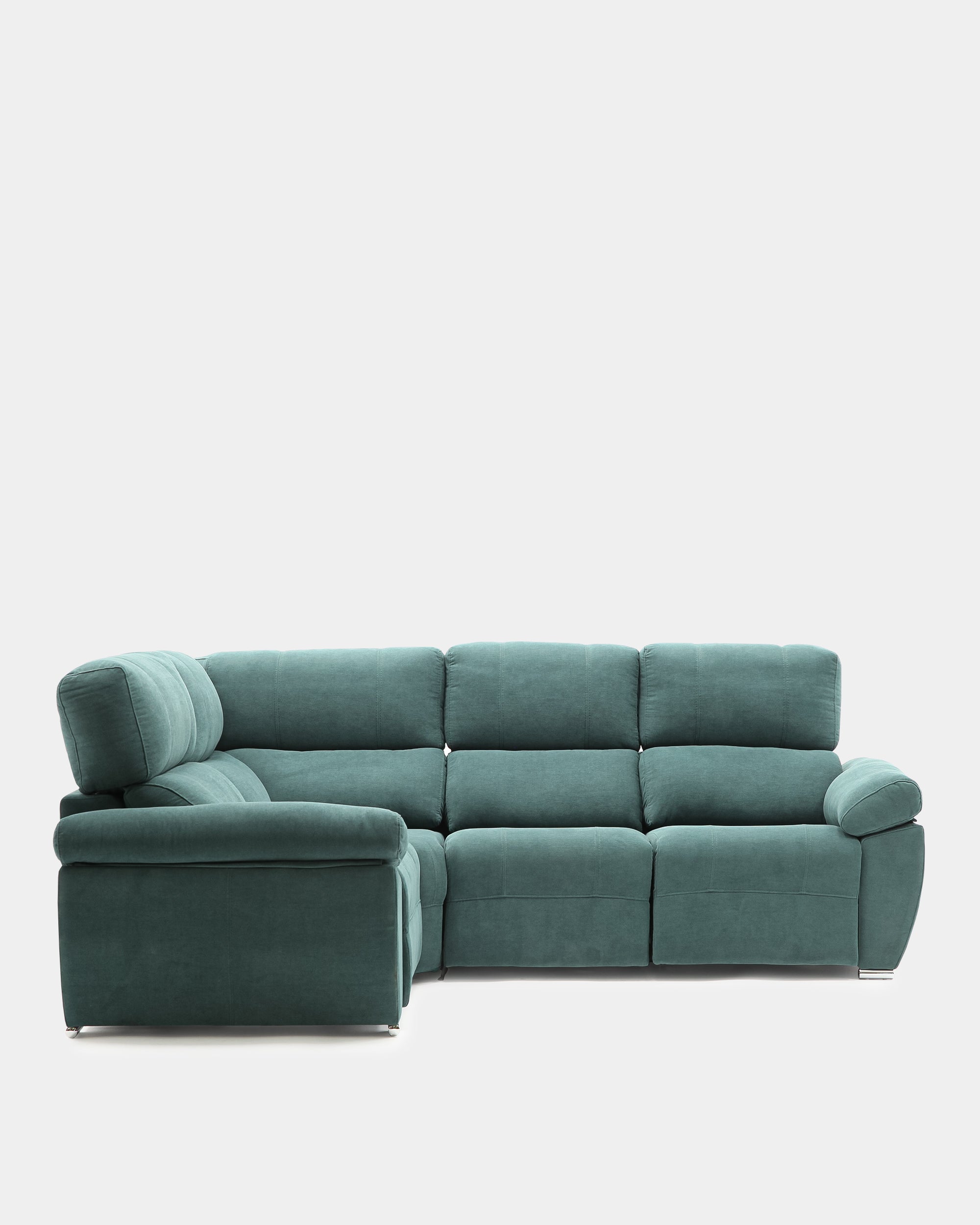 Sofá rinconera azul 4 plazas cómodo para salón pequeño