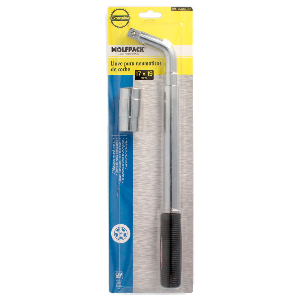 Llave extensible para rueda de coche 17x19 mm llave cruz, llave telescópica neumáticos,