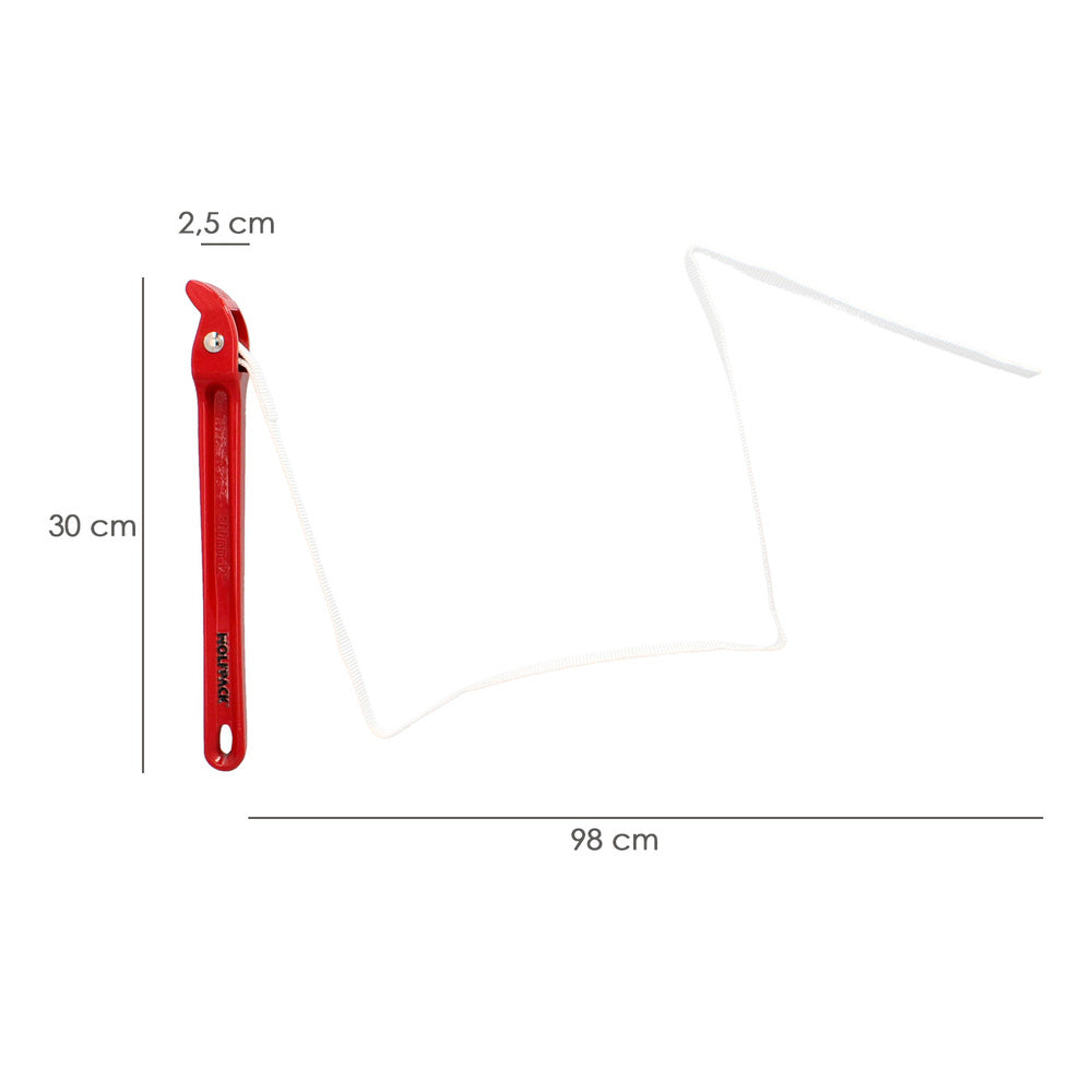 Llave cinta nailon aluminio 30 cm  cinta de 98 cm llave de filtro aceite, llave para tubos, llave aflojatodo, llave de correa.