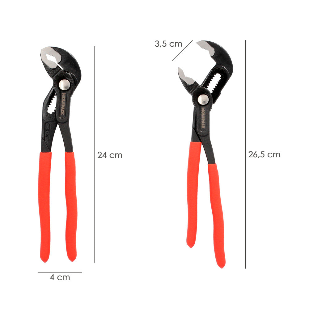 Alicate de canal com bloqueio 250 mm bico de papagaio, alicate extensível, alicate de canalizador