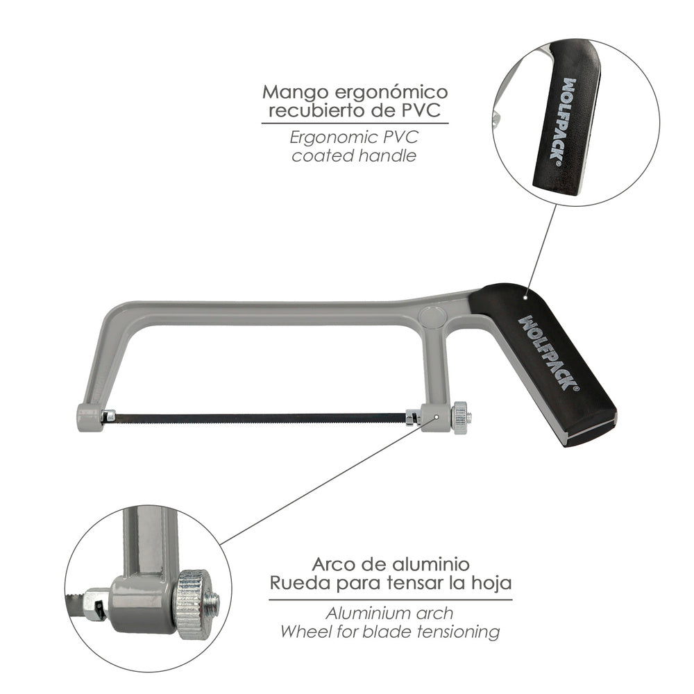 Arco sierra mini profesional aluminio hoja 150 mm serrucho, segueta, segueta, mini arco sierra