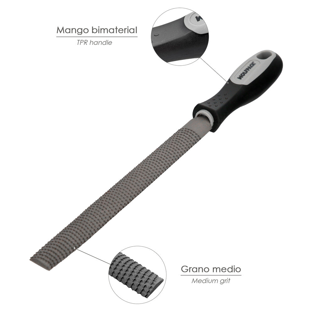 Escofina con mango ebanista entrefina  6"