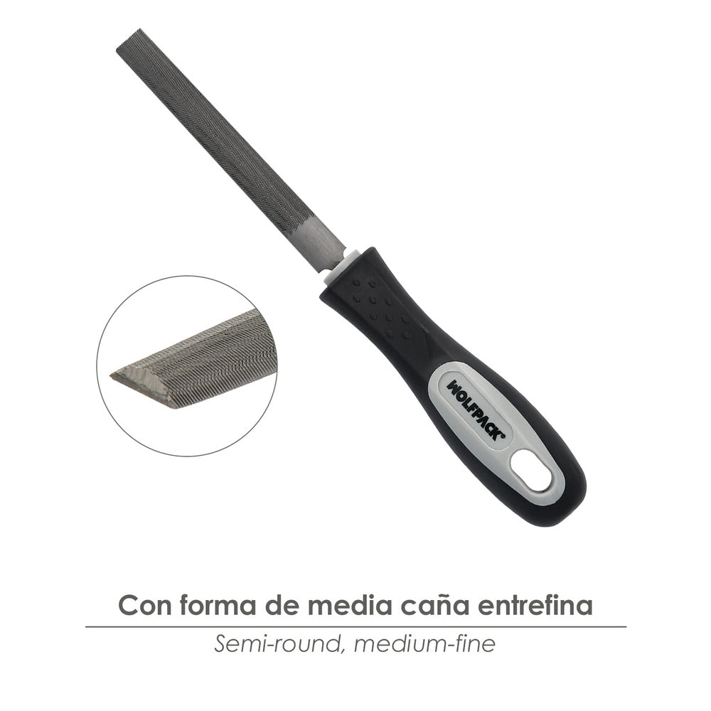 Lima con mango media caña entrefina  4"