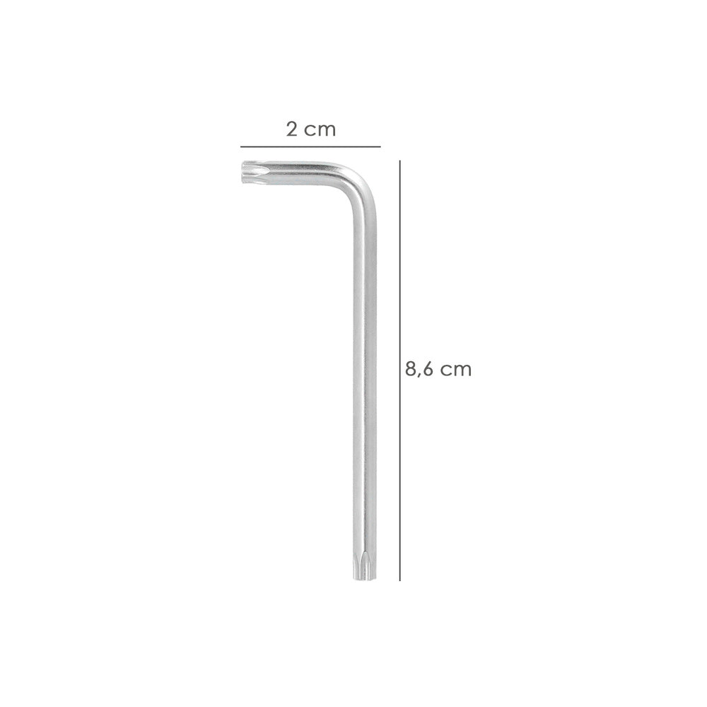 Llave torx inviolable larga acero cromo vanadio profesional t10 mm llave estrella, llave allen estrella