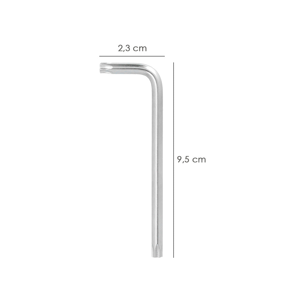 Llave torx inviolable larga acero cromo vanadio profesional t20 mm llave estrella, llave allen estrella