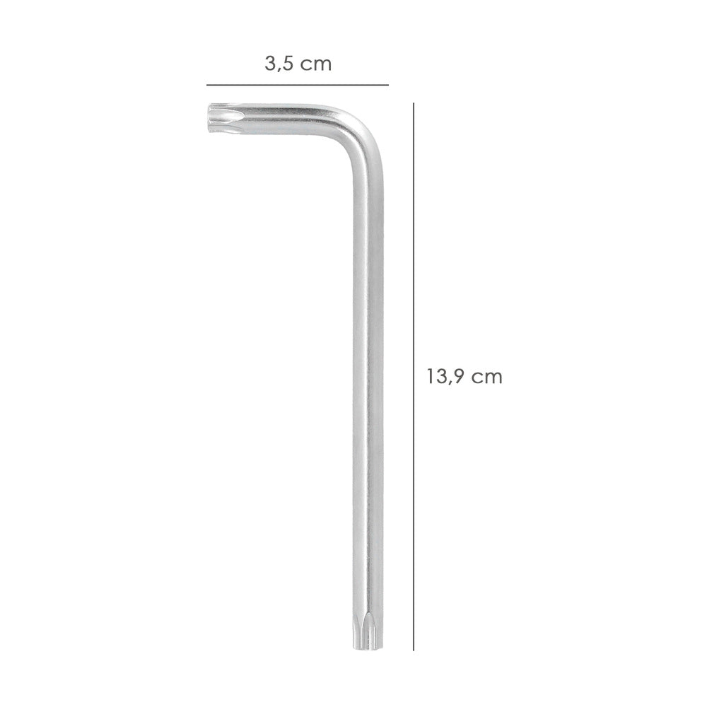 Llave torx inviolable larga acero cromo vanadio profesional t45 mm llave estrella, llave allen estrella