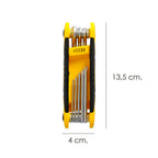 Conjunto de 8 chaves Torx dobráveis ​​invioláveis, incluindo chave sextavada, chave estrela e chave Allen estrela.