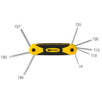 Conjunto de 8 chaves Torx dobráveis ​​invioláveis, incluindo chave sextavada, chave estrela e chave Allen estrela.