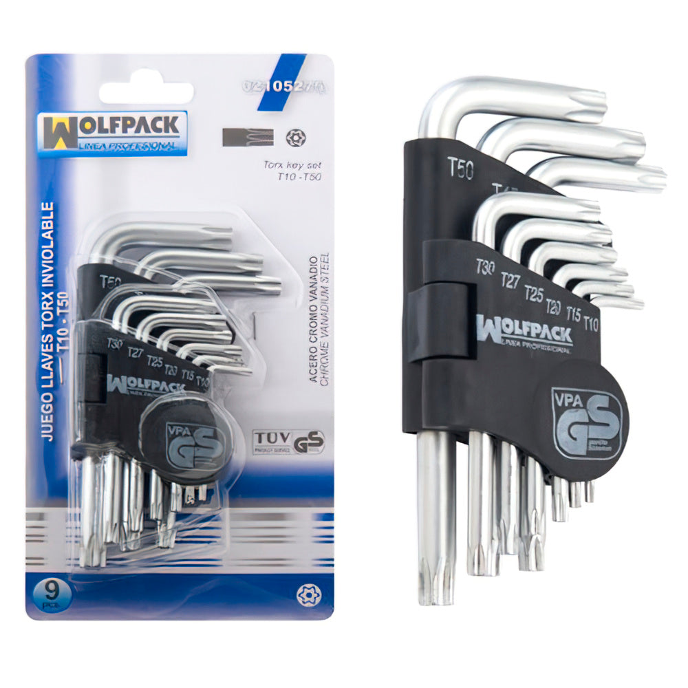 Juego llaves torx "l" 9 piezas inviolable