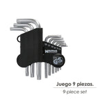 Conjunto de 9 chaves Torx "L" invioláveis