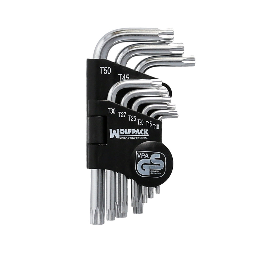 Conjunto de 9 chaves Torx "L" invioláveis