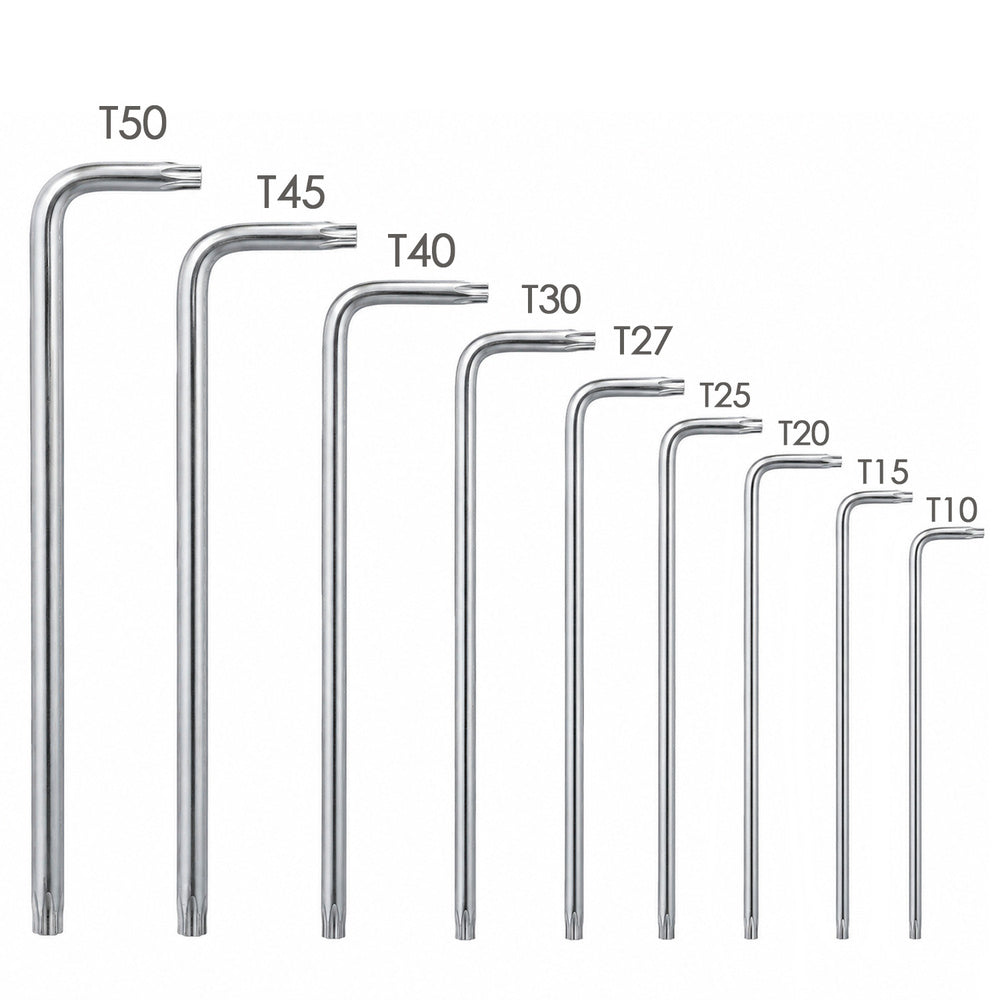 Juego llaves torx "l" 9 piezas largo inviolable