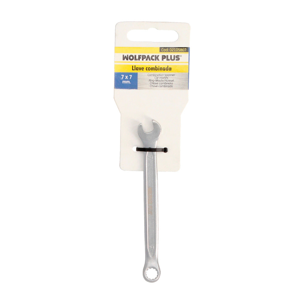 Llave combinada plus 7x7 acero cromo vanadio din 3113. Llave doble boca, llave fija, llave estrella