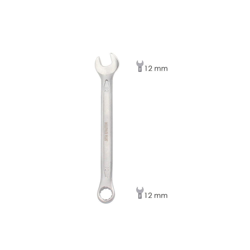 Llave combinada plus 12x12 acero cromo vanadio din 3113. Llave doble boca, llave fija, llave estrella