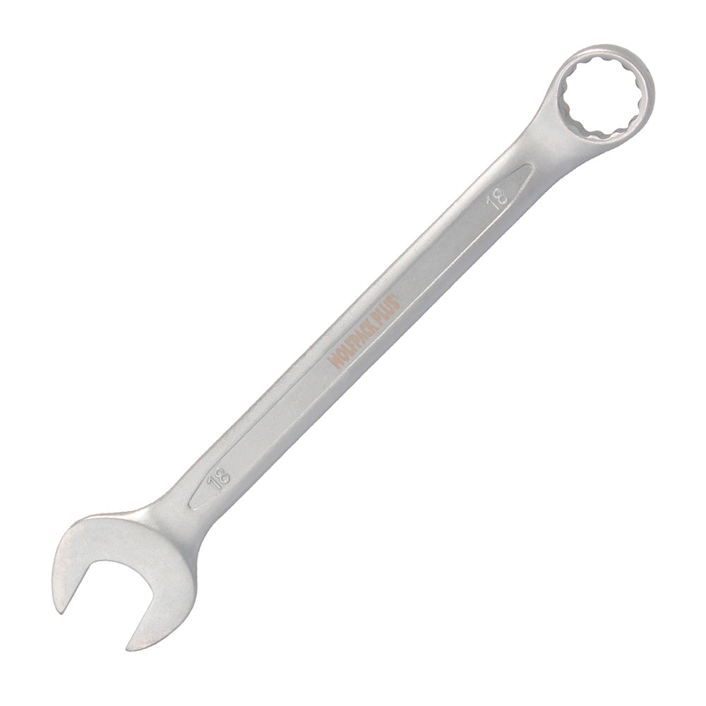 Llave combinada plus 18x18 acero cromo vanadio din 3113. Llave doble boca, llave fija, llave estrella
